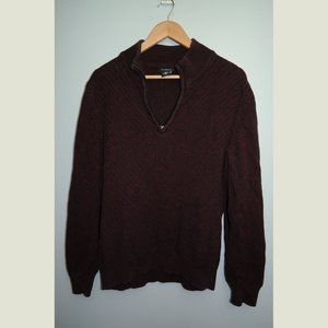 Calvin Klein Mens L Maroon Half Zip kint Sweater